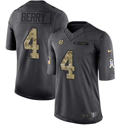 Men's Limited Jordan Berry Nike Jersey Black - #4 2016 Salute to Service NFL Pittsburgh Steelers